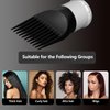 LURA Blow Dryer Comb Attachment,Blow Dryer Attachment for Hair Dryer Nozzles from 1.7 to 2.1,Hair Dryer Comb Attachment for Black Hair,Hair Straightening Pic Attachment