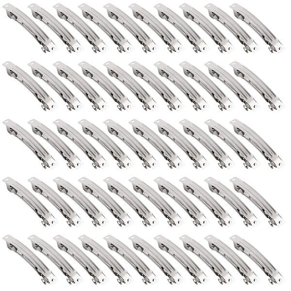 AUEAR, French Barrette Iron Rectangle Hair Clips for DIY Clip Craft Bows (50 Pack, 2 Inch 50mm)