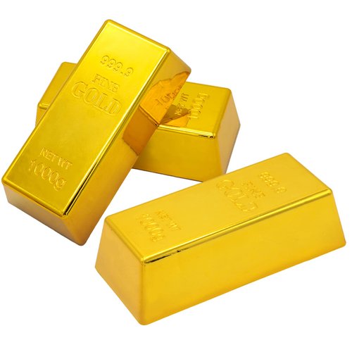 3pcs Fake Gold Bar Replica Golden Brick for Stage Decoration Pirate Costume Party Supplies, Bank ...