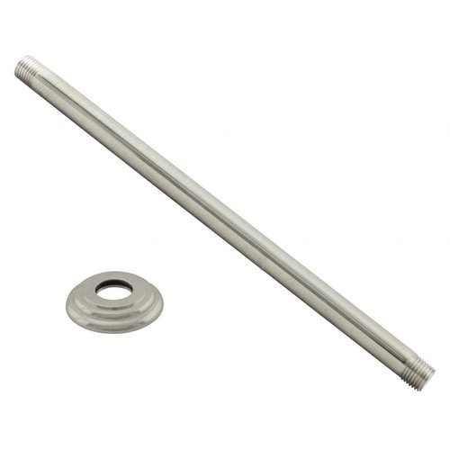 Westbrass 1/2" IPS x 19" Ceiling Mounted Shower Arm with Flange, Satin Nickel, D3619A-07