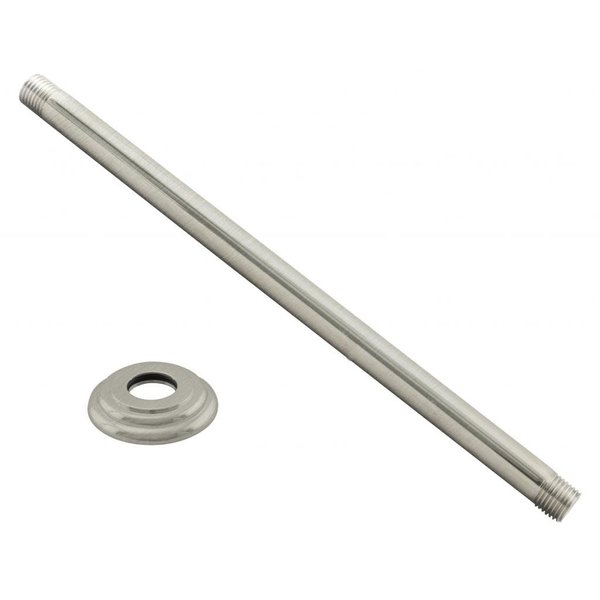 Westbrass 1/2" IPS x 19" Ceiling Mounted Shower Arm with Flange, Satin Nickel, D3619A-07