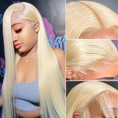 AGATIZ 613 13x6 Lace Front Wig Human Hair Transparent Lace Blonde Lace Front Wigs Human Hair 613 HD Lace Frontal Wig 13X6 200% Density blonde wig human hair(20inch Straight 613 frontal wig)