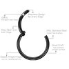 Ldurian Hypoallergenic Nose Ring Hoops - 14G 8mm Black Plated 316L Surgical Steel Septum Cartilage Ring - Body Piercing Lip Rings Jewelry