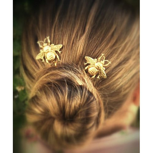 FXmimior Bridal Honeybee Bobby Pins Wedding Party Hair Pins Hair Accessories pack of 3 (gold)