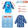 WERNNSAI Art Smocks for Kids - Shark Toddler Smock for Painting Boys Art Smock Kids Artist Apron Smock Waterproof for Kids Painting Apron with Long Sleeve Pocket Toddler Blue Craft Art Apron Age 4-8