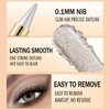 Yeuxtty Silver Gel Eyeliner Pencil, Glitter Silver Eyeliner Pencil Waterproof Smudge Proof Eye Liner Pen Cat Eye Black Smokey Silver Glitter Eye Liners Eyeshadow Sticks for Women Girls