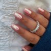 Coconut Pink Chrome Square Press on Nails Short Medium,SXVME Metallic Fake Nails Acrylic Nails Press ons,Mirror Metal Chrome Nails Glue on Nails Medium,Short Coffin Nails False Nails in 24 PCS