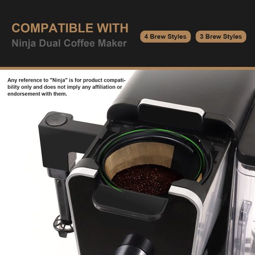 BRIKINTE Reusable Coffee Filter for Ninja Coffee Maker, 4 cone Coffee Maker Filter #4 for Ninja Dual Brew Coffee Maker Filter Ninja Coffee Bar Brewer Ninja Coffee Accessories (2 Pack)