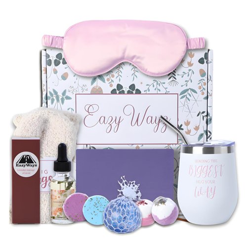 EAZY WAYZ Get Well Soon Gifts for Women & Men 11pcs Self Care Package for Sick Friend Relaxing Spa Gift Box Get Well Gifts for women after Surgery Sending Hug in a Box Relaxation Gift Basket