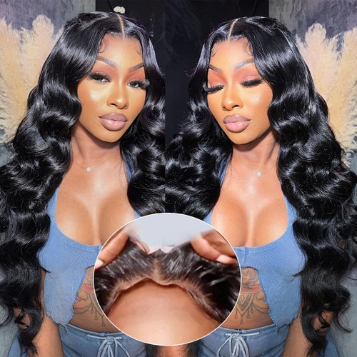 18 Inch 8x5 HD Lace Front Wigs Human Hair Wear and Go Glueless Wigs Human Hair Pre Plucked Pre Cut Lace Glueless Wigs for Women Upgraded No Glue Body Wave Lace Front Wigs Human Hair 180% Density