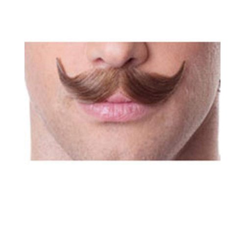 Sepia Costume Wigs Small Handlebar Mustache Color Brown English Style Villain Upturn Human Hair Fiber Lace Back Face Lip Fancy Dress London #933