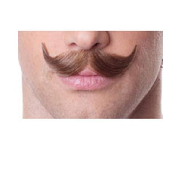 Sepia Costume Wigs Small Handlebar Mustache Color Brown English Style Villain Upturn Human Hair Fiber Lace Back Face Lip Fancy Dress London #933