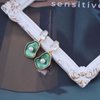 Sttiafay Vintage Lotus leaf Pearl Drop Earrings Green Lotus Leaf Earrings Green Enamel Flower Earrings Gold Irregular Pearl Earrings Jewelry for Women