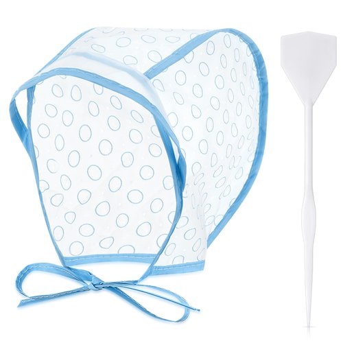 FineCheer Hair Highlighting Cap Frosting Caps for Highlighting Hair Hair Highlighting Kit Highlight Cap with Plastic Hooks for Hair Coloring Salon Dyeing Hairdressing Tool Kit Supplies(Blue)