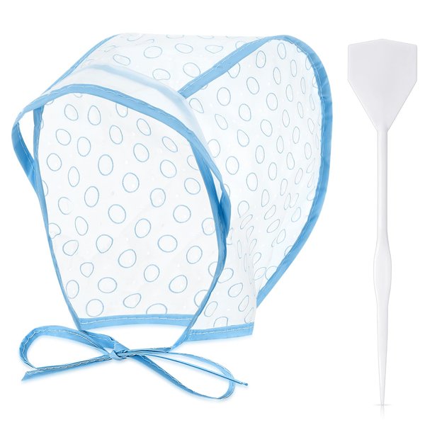 FineCheer Hair Highlighting Cap Frosting Caps for Highlighting Hair Hair Highlighting Kit Highlight Cap with Plastic Hooks for Hair Coloring Salon Dyeing Hairdressing Tool Kit Supplies(Blue)