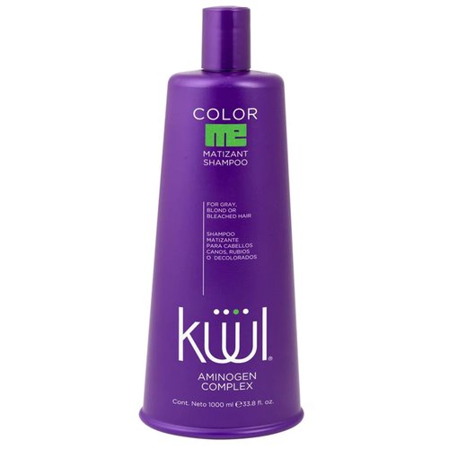 KUUL MATIZANT SHAMPOO 33.81 oz - PURPLE SHAMPOO - (MATIZANTE CABELLOS CANOS RUBIOS O DECOLORADOS COLOR DEL LIQUIDO = MORADO) - 1000 ML