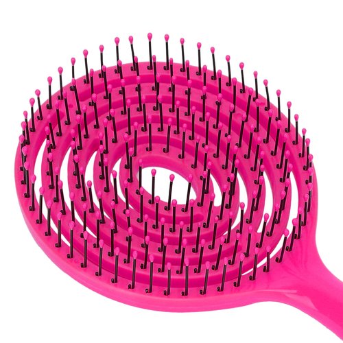 Wet Hair Detangling Brush, Salon Round Head Straightenning Detangler Brush Comb For All Hair Types - For Women, Men, Wet And Dry Hair(rose Red)