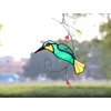 HAOSUM Hummingbird Stained Glass Window Hangings Suncatcher Gift for Mom Stained Glass Bird Garden Patio Decor (6.3"×4.7”)