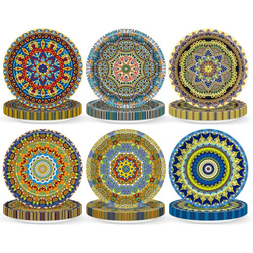 60PCS Fiesta Party Paper Plates for Mexican Themed Party Decorations 7In Mexican Cinco De Mayo Party Dessert Plates Colorful Mexican Disposable Tableware Set for Taco Carnival Birthday Party Supplies