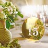 HZGUEOSTB Acrylic Wedding Table Numbers 1-15 with Stands,4.8"Round Mirror Gold Table Number Signs and Holders for Wedding Reception, Party, Event, Centerpiece Decoration (Gold, 1-15)