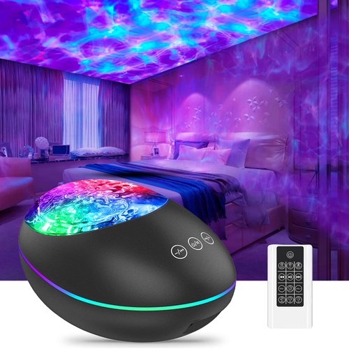 LOBKIN Galaxy Projector Star Projector Dynamic Ocean Wave Projector Lamp - LED Night Lights Calming Light for Adults Kids Bedroom Decor, Bluetooth & Remote Control, Speaker for White Noise & Music