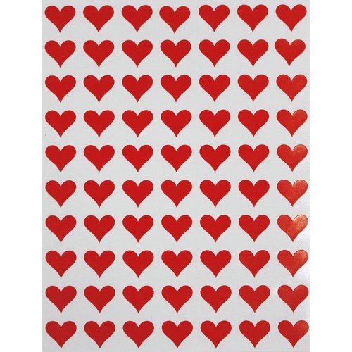 Royal Green Mini Hearts Stickers for Decoration 1/2 inch Colored Label Hearts for Arts, Crafts, Party Supplies, and Scrapbooking, 1050-Pack (Red)