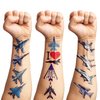 Generic 113 PCS Jet Birthday Party Decorations Fighter Jet Party Favors Supplies Aircraft Plane Airplane Military Tattoos Stickers for Kids Boys Girls Rewards Prizes, Grey, Black