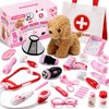 SYNCFUN Doctor Kit for Girls, 22 PCS Veterinarian Playset for Kids, Vet Kit with Dog Toy, Stethoscope, Storage Bag and Accessories, Pretend Play for Toddlers 3 4 5 6, Christmas and Birthday Gifts