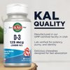 KAL Vitamin D3 5000 IU 125 mcg, High Potency Vitamin D Chewables, Calcium Absorption, Bone Health and Immune Support Supplement, Natural Peppermint Flavor, 60-Day Guarantee, 60 Servings, 60 Chews