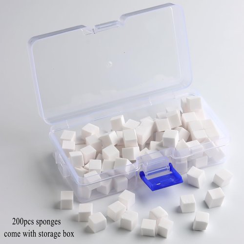 Fcozpjk 200Pcs Soft Nail Sponges for Ombre, Square Mini Nail Art Sponges, Aura Nails, Ombre Nail Brush, Gradient Nail Design Tools, Gel Polish Blending Sponge Applicator