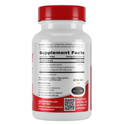 Flomentum® Saw Palmetto for Men Prostate Supplement | Prostate Support Supplement for Men's Health | USP Verified - Healthy Urinary Flow & Urinary Function - 320mg Once Daily (90 Count)