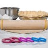 GreenOlive Rolling Pin Guide Ring Spacer Bands (8 Piece Set) Multicolored Flexible Silicone Slip On Baking Accessories Fit 1 3/4” to 2” Wide Dough Rollers