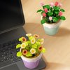 MEIEST Mini Flower Succulent Bonsai Building Block Set,Simulation Pot Plant Artificial Particle Flower Botanical Collection Construction Building Bricks Toy,Cute Home Decors (Daisy)