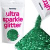 Hemway Ultra Sparkle Glitter - Multi-Size Chunky Fine Cosmetic Glitter Mix for Body Face Hair Eye Nail Art Festival, Crafts for Tumbler Resin Decorations - Emerald Green - 100g / 3.5oz