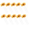 BinaryABC Sunflower Hair Pins Hair Clips for Bridal Wedding Party, Bridesmaids, Proms (10Pcs) (Yellow)