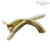 French Amie Bear Paw Small 2 ¾” Celluloid Handmade Hair Claw Clip Non Slip Flexible Hair Claw Clip for Thin Hair Yoga Jaw Brill Beak Alligator Women Hair Accessories, Made in France (Ivory)