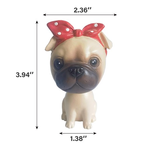 IBWell Bobbleheads Dog for Car Vehicle Automobile Decor,Cute Car Dashboard Bobble Head Boston Terrier Decoration (Pug)