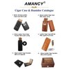 AMANCY Luxury 3 Holder Classy Black Brown Crocodile Pattern Leather Cigar Humidor Case Set with Lighter and Cutter - Great Cigar Gift Kit for men