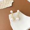 TseanYi Pearl Dangle Stud Earrings Gold Pearl Drop Earrings Vintage Pearl Ear Stud Earrings Bridal Wedding Pearl Earrings
