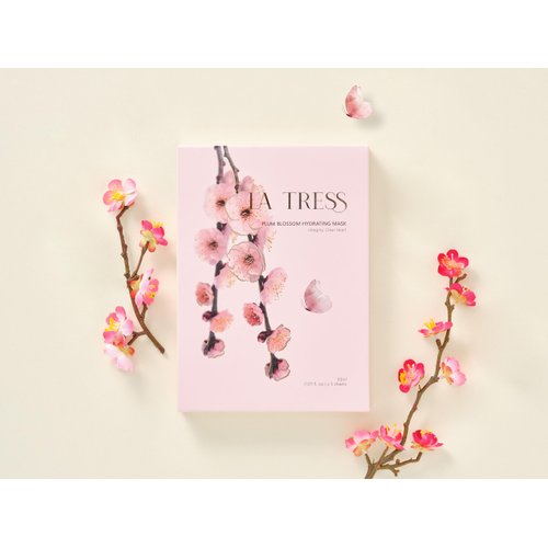 LA TRESS Plum Blossom Hydrating Korean Face Mask, Korean Beauty Skin Care (5 Sheets)