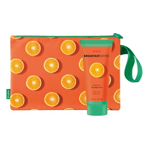 Pupa Milano Breakfast Lovers Set, Orange Juice, 2 Pc - Gift Set - Body Lotion - Body Cream - Moisturizing and Hydrating Lotion - Skin Care for Women