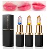 BLUE LOVE 3 Pcs/Set Flower Jelly Lipstick Set, Color Changing Flower Lipstick Jelly Clear Lip Balm with Flower Inside, Moistrurizer Lip Stick Long Lasting Nourishing Lip Gloss (2Pc Gold 1Pc Blue)