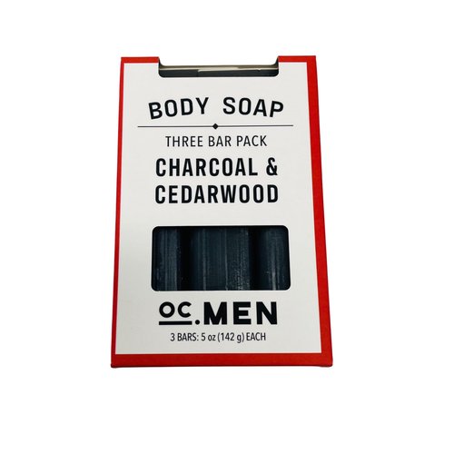 OC MEN Soap Bar Set - Charcoal and Cedarwood - 3 Pack