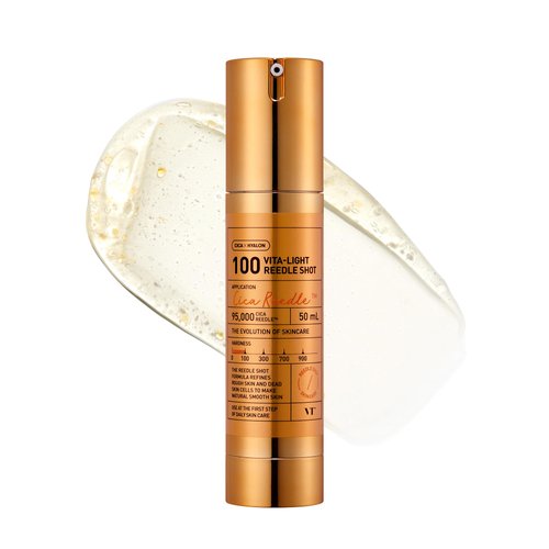 VT Cosmetics Vita-Light Reedle Shot 100, Serum with Vitamin C Capsules, Vitamin E, Hydrating Care, Korean Skincare for Sensitive Skin 1.69Fl Oz(50ml)