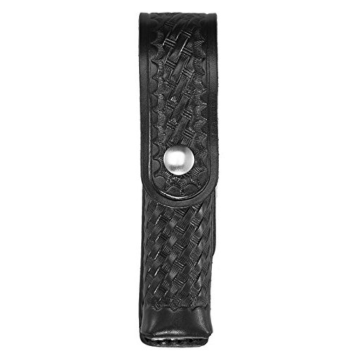 Aker Leather 548LED Flashlight Holder, Black, Basketweave, Fits Streamlight Strion LED, Scorpion and Surefire 6P LED Flashlights