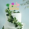 1Pcs Glitter Flamingo Happy Birthday Cake Topper Hawaiian Luau Tropical Pineapple Theme Kids Boys Girls Party Decoration Supplies