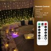 Lighting EVER Curtain Lights Battery Operated & USB Plug in, Remote, 10 x 10 ft Hanging Fairy Lights for Bedroom Wall, 300 LED Indoor Outdoor Backdrop Lights for Wedding Party, Patio Gazebo