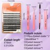 BTLLSSH Lash Extension Kit DIY 240pcs Lash Clusters Eyelash Extension Kit Individual Lashes Kit with Lash Bond & Seal Remover Lash Tweezers for Self Use (003A-0.31-0.63INCH-sub-sectionD)