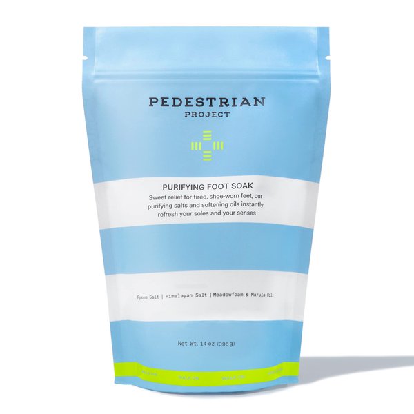 Pedestrian Project Purifying Salt Foot Soak, Softens, Soothes and Detoxifies with Epsom Salt, Himalayan Salt, Marula and Meadowfoam Oils, Vegan, Non-GMO, Cruelty Free, 14 Ounce