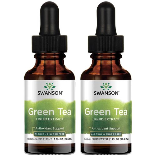 Swanson Green Tea Liquid Extract (Alcohol- & Sugar-Free) 1 fl Ounce (29.6 ml) Liquid (2 Pack)